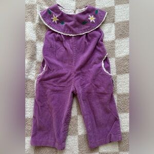 Vintage Popsicle Overalls Girls Size 12m Purple Corduroy